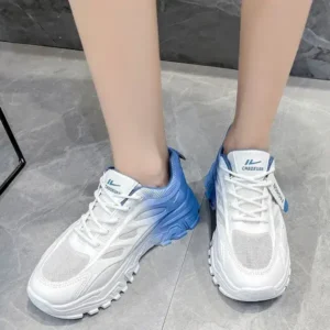 Navrina Women Fashion Round Toe Breathable Mesh Gradient Sneakers