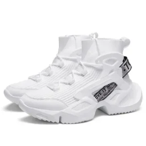 Navrina Men'S Fashion Platform White High Top Sneakers