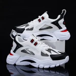 Navrina Men Spring Autumn Fashion Casual Colorblock Mesh Cloth Breathable Lightweight Rubber Platform Shoes Sneakers