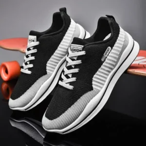 Navrina Men'S Casual Color-Block Mesh Breathable Soft-Soled Sneakers