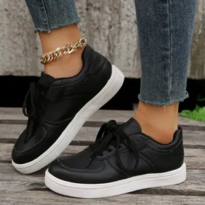 Navrina Women Fashion Casual PU Lace-Up Sneakers