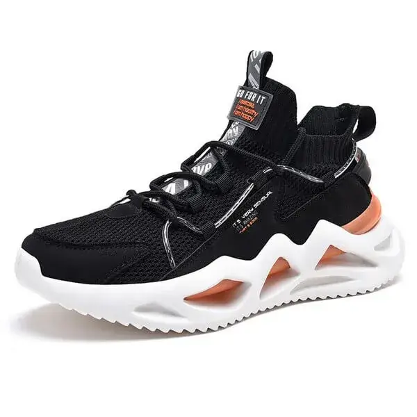 Navrina Men Spring Autumn Fashion Casual Colorblock Mesh Cloth Breathable Rubber Platform Shoes Sneakers