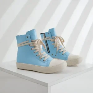 Navrina Women Fashion Blue Faux Leather High Top Shoes