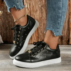 Navrina Women Fashion Shallow Toe Round Toe Casual Lace Up Sneakers