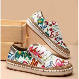 Navrina Women Fashion Color Matching Ethnic Style Printed Sneakers