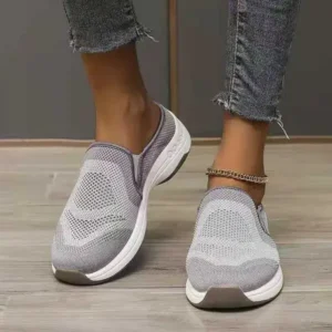 Navrina Women Fashion Fly Knit Casual Colorblock Flat Sneakers