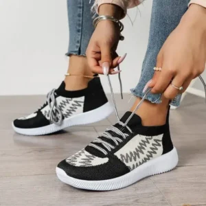 Navrina Women Fashion Color Block Mesh Platform Sneakers