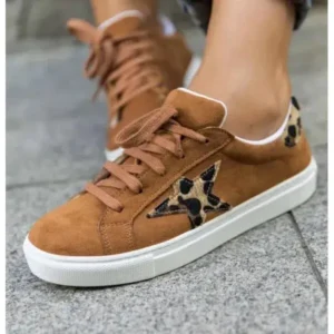 Navrina Women Fashion Round Toe Lace-Up Canvas Sneakers